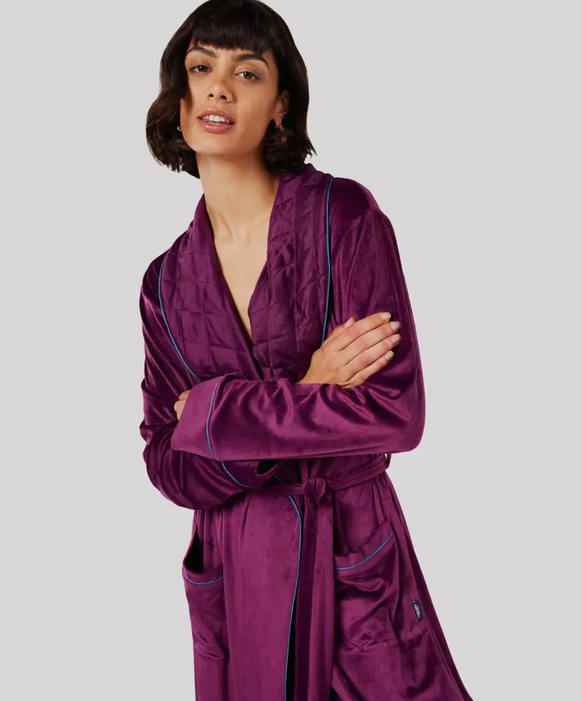 Velour dressing gown