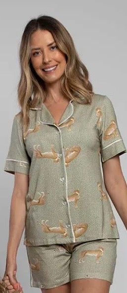 Sage Cheetah Pajama Set