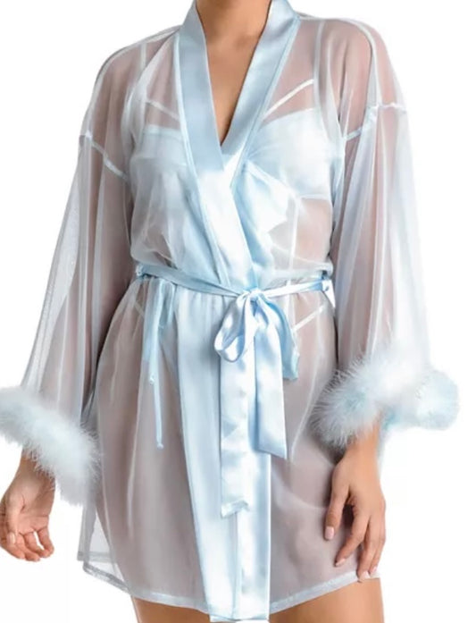 Sheer feather robe